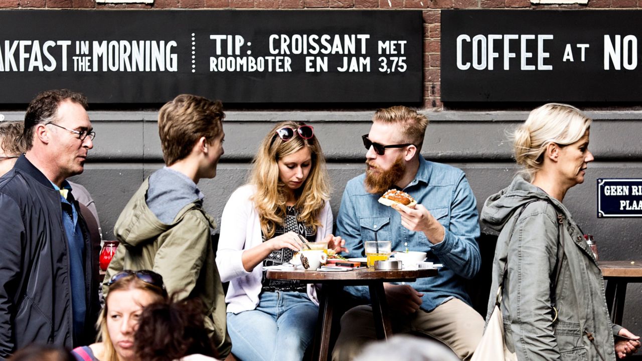 Alfresco dining and drinking in Rotterdam's buzzing Witte de Withstraat.