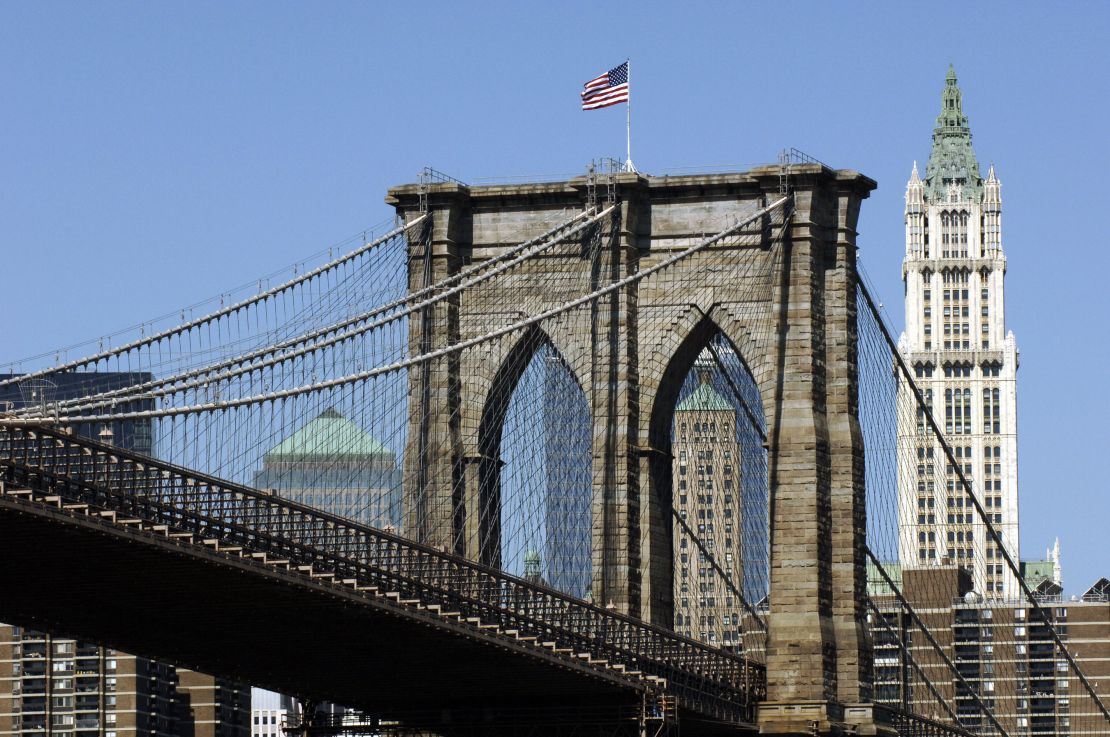New York's Brooklyn Bridge, which opened in 1883, is considered structurally deficient, according to the American Road and Transportation Builders Association.