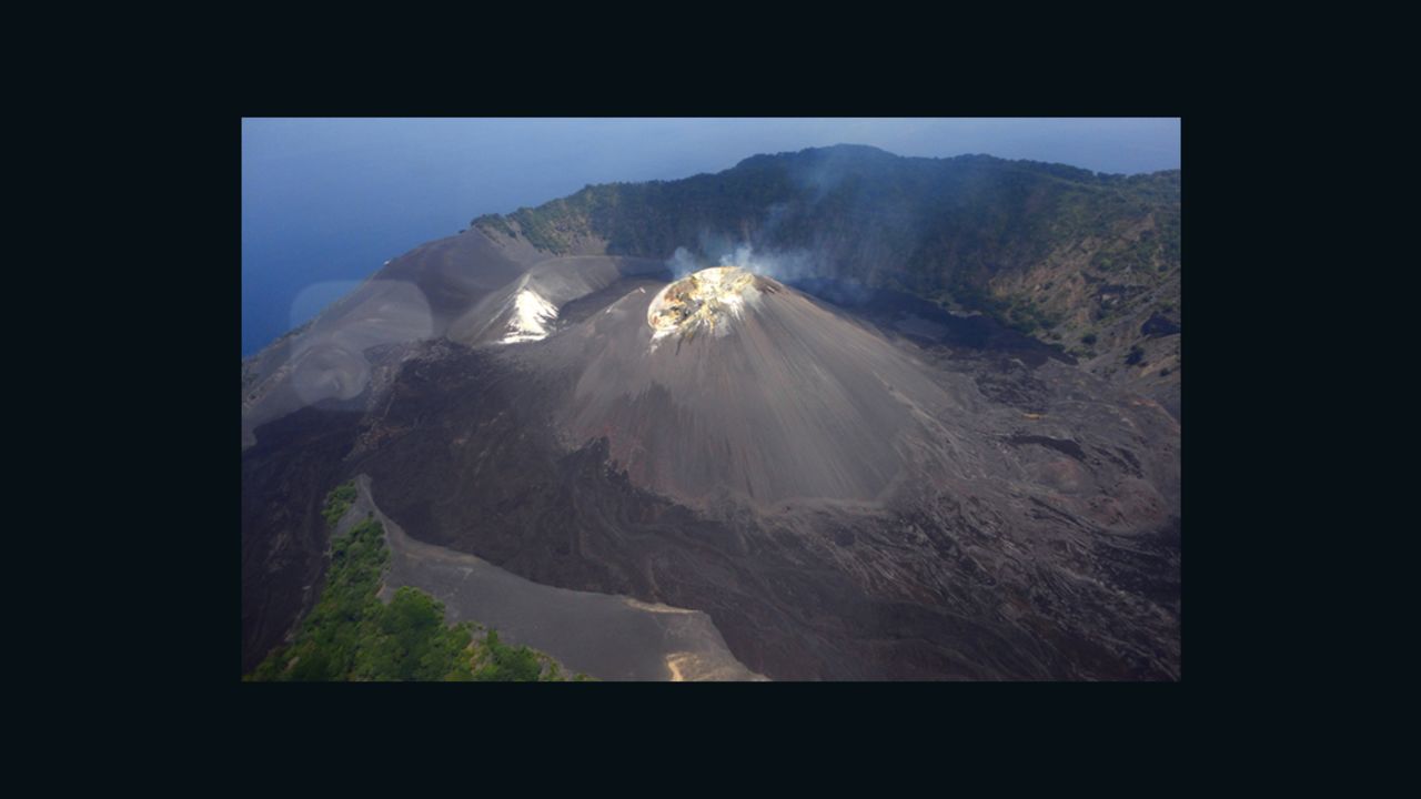 An undated photo of the volcano crater.