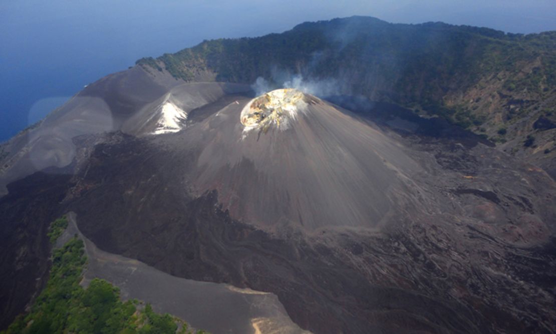 An undated photo of the volcano crater.