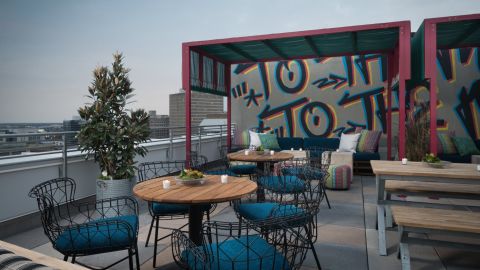 Monkey Board is The Troubadour hotel's breezy 17th floor bar and restaurant.