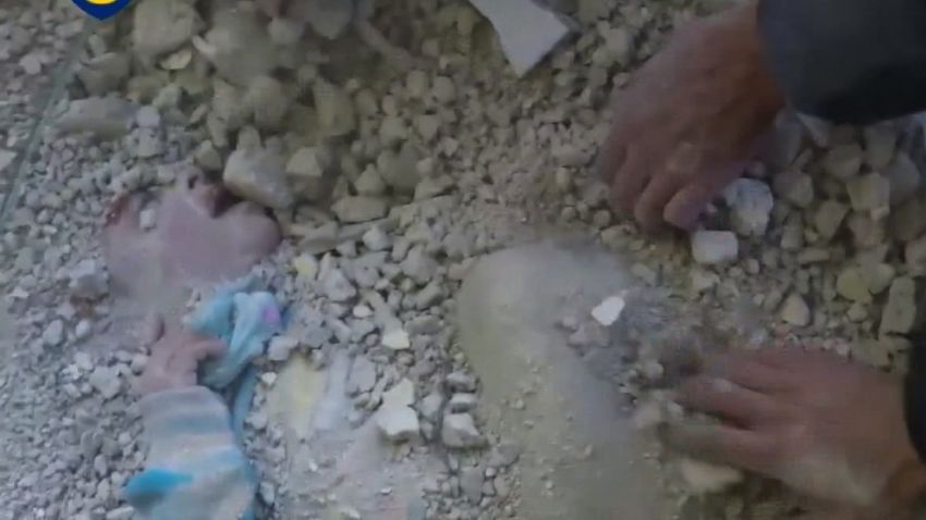 syrian girl rubble rescue