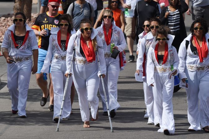 The 2017 attendance was a slim increase on the previous year, which brought in 80,138, including these fans dressed as Elvis Presley.