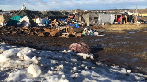 A few protesters have remained at camps near Cannon Ball, North Dakota.