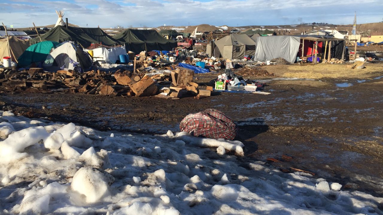 A few protesters have remained at camps near Cannon Ball, North Dakota.