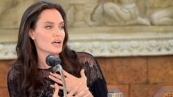 Angelina Jolie speaks to media about her new film "First They Killed My Father."