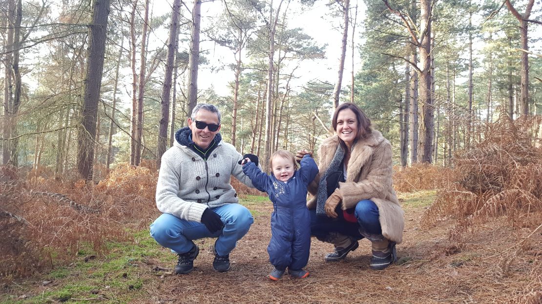 Carlos, Thomas and Caroline pictured together in Hertfordshire, England in December 2016.