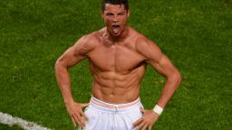 LISBON, PORTUGAL - MAY 24:  Cristiano Ronaldo of Real Madrid celebrates scoring their fourth goal from the penalty spot during the UEFA Champions League Final between Real Madrid and Atletico de Madrid at Estadio da Luz on May 24, 2014 in Lisbon, Portugal.  (Photo by Lars Baron/Getty Images)
