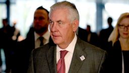 US Secretary of State Rex Tillerson arrives to attend a meeting on Syria at the World Conference Center in Bonn, western Germany, February 17, 2017.