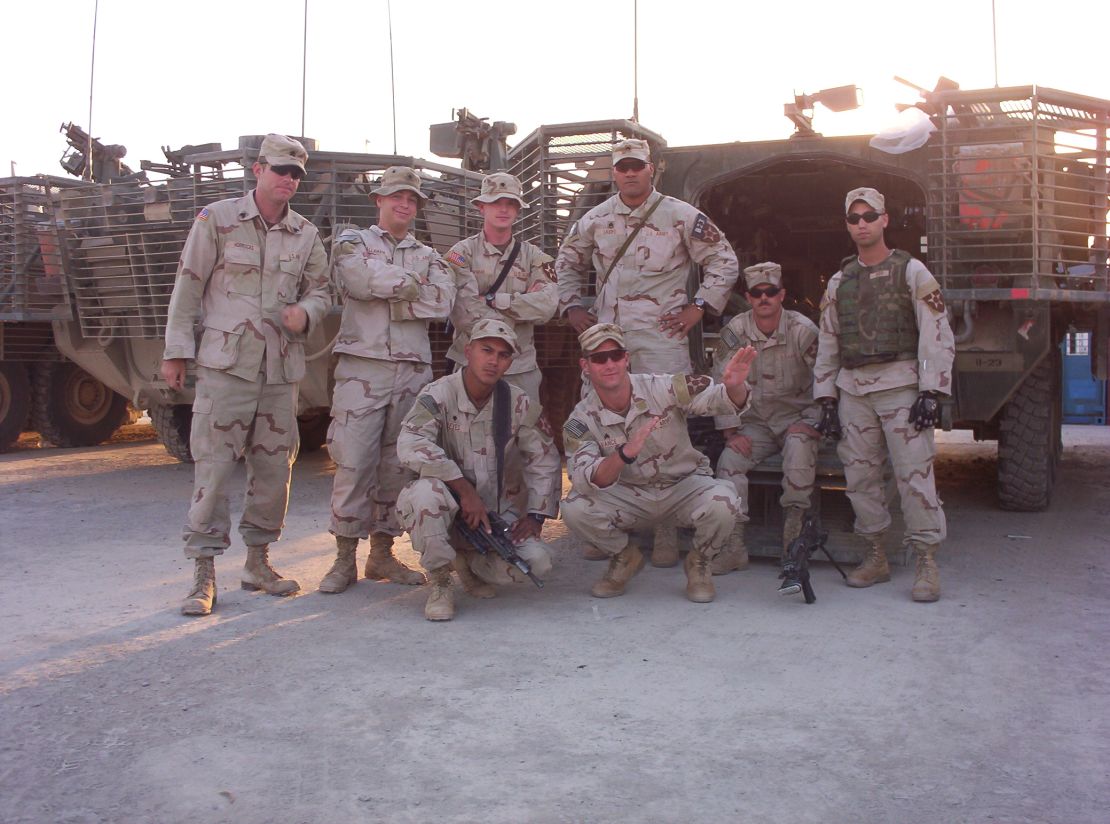 Vance, bottom right,  re-enlisted in the Army after the attacks on 9/11.