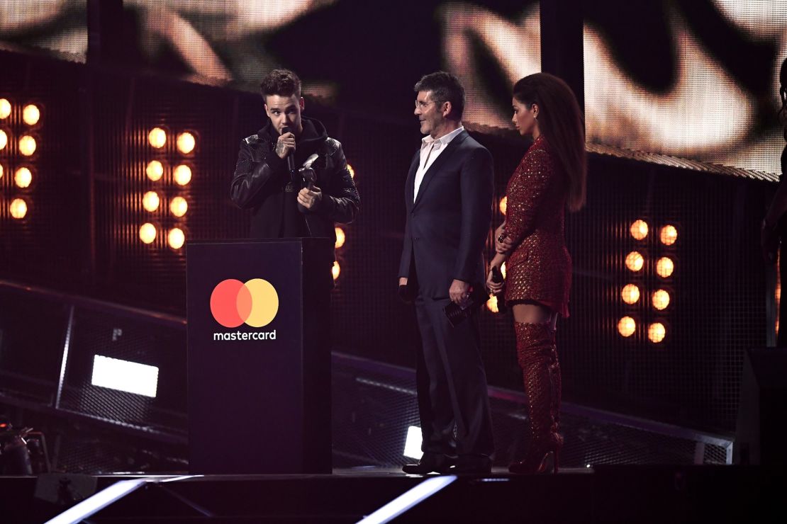 Liam Payne accepts the Best British Artist Video of the Year award for One Direction.
