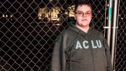 Gavin Grimm poses at an ACLU protest outside the White House in this undated photo.