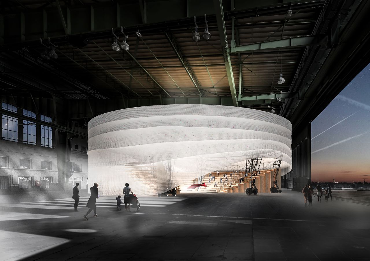 Tempelhof Interior digital render by Francis Kéré.