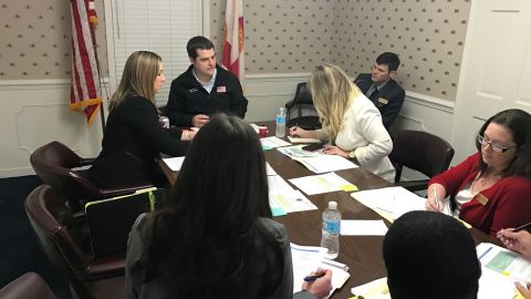 Rep. Gaetz meets with staffers ahead of his town hall and public appearances.