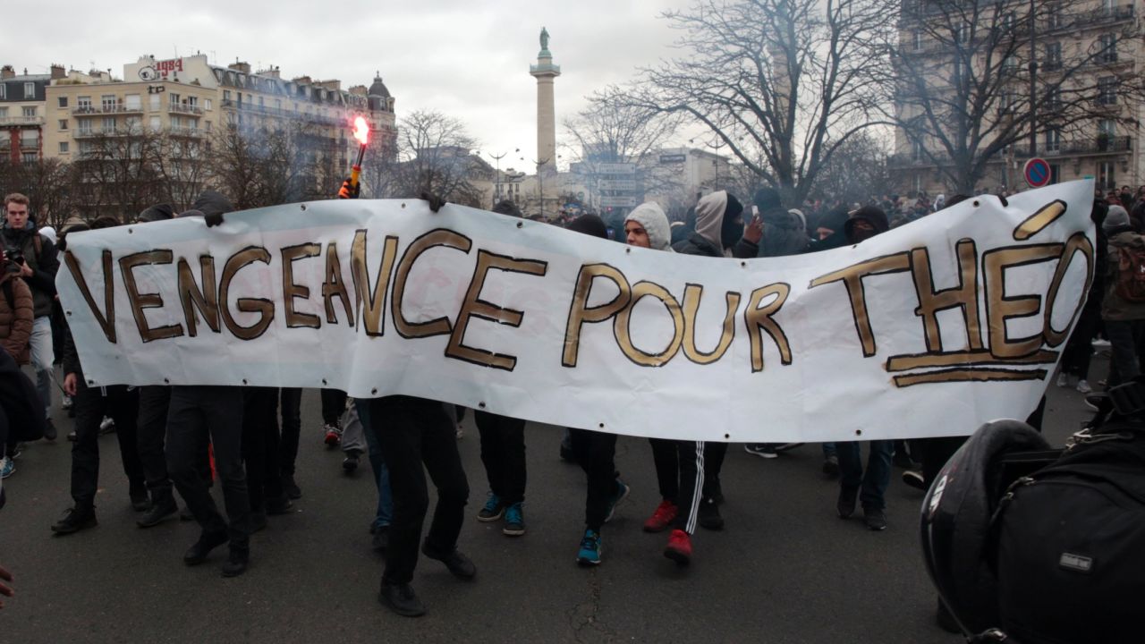 Protesters rally in Paris' Place de la Nation.