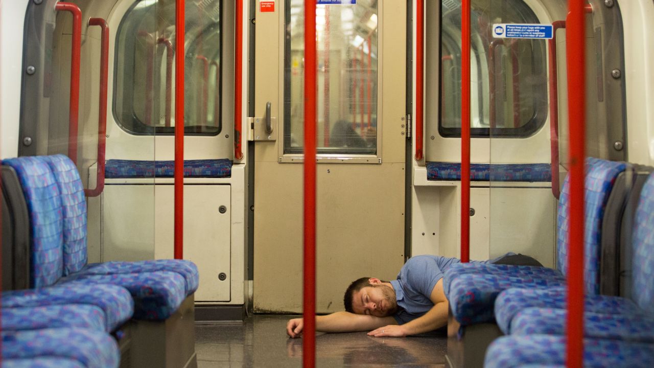 Thanks to the night tube, sleeping on the tube has been taken to a new level.