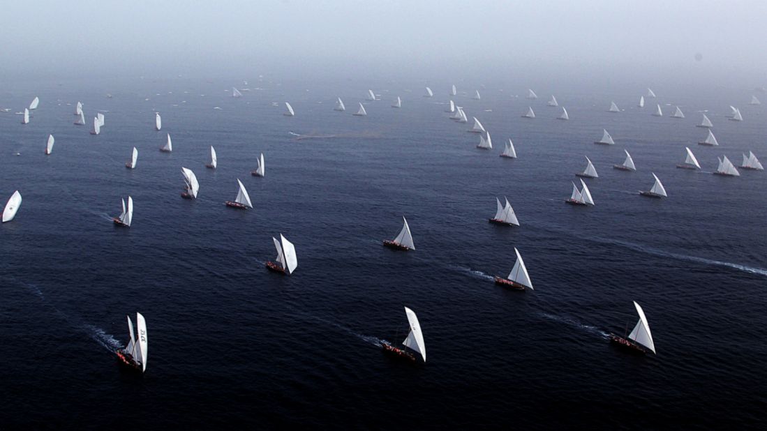 Some dhows are now being used for racing. The Al-Gaffal dhow race takes place off the coast of Dubai in May every year.