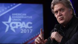 White House Chief Strategist Steve Bannon participates in a conversation during the Conservative Political Action Conference at the Gaylord National Resort and Convention Center February 23, 2017 in National Harbor, Maryland. 