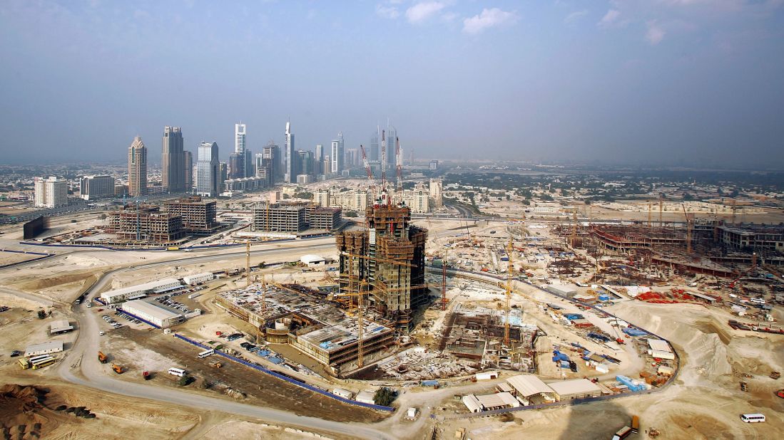 An eye-catching symbol of Dubai's ambitions is the Burj Khalifa, pictured under construction in 2005. <br />
