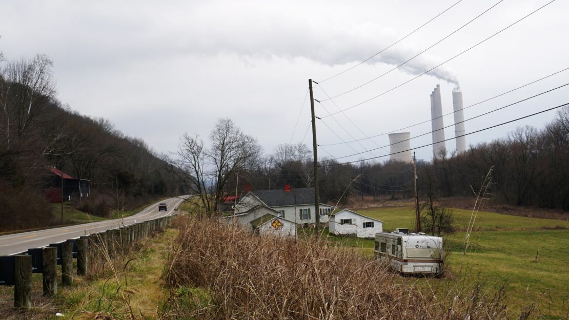 The Stuart station, far right, is one of two coal-fired power plants near Manchester, Ohio, facing possible closure next year.