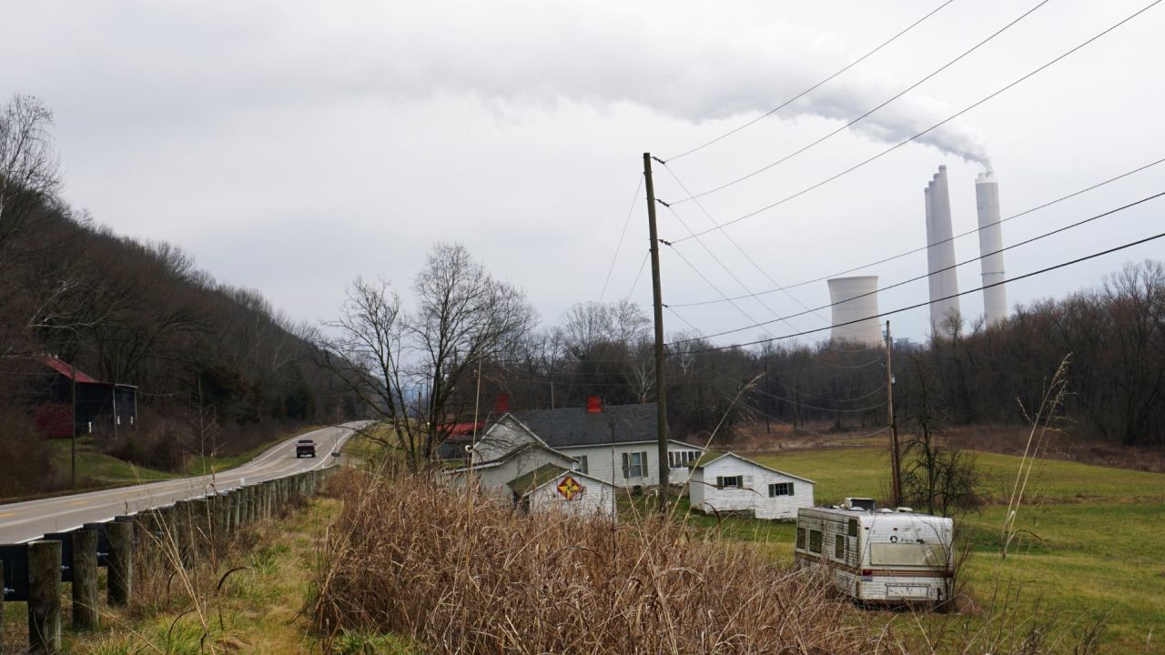The Stuart station, far right, is one of two coal-fired power plants near Manchester, Ohio, facing possible closure next year.