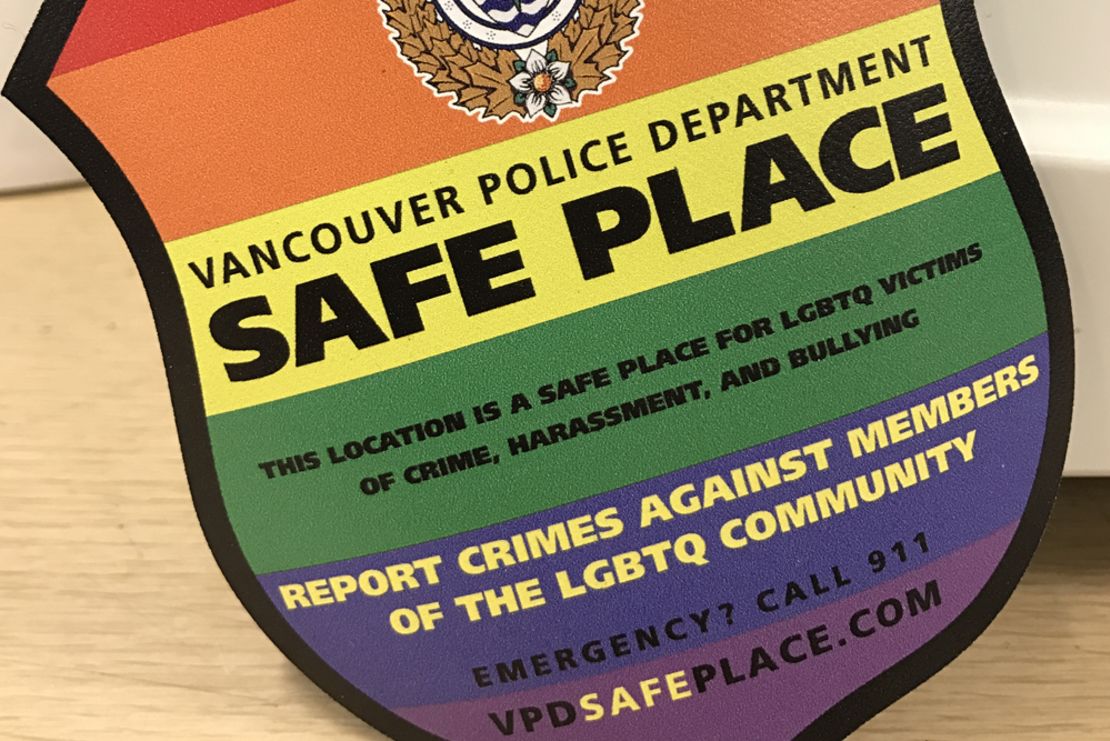 Safe Place stickers identify businesses as places where hate crime victims can shelter while waiting for police.