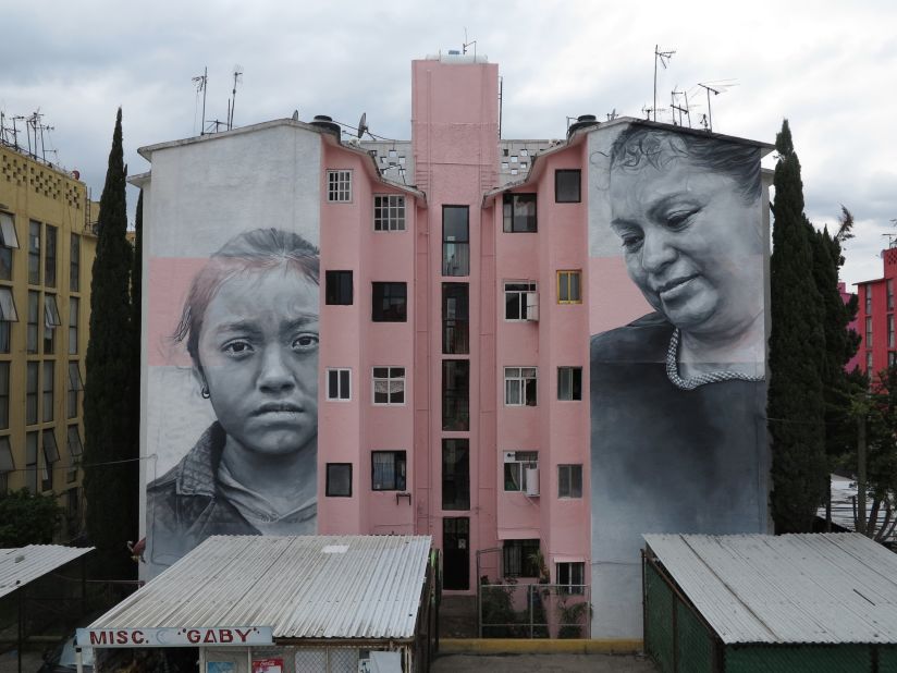 A work in the city of Estrada de Mexico, on the outskirts of Mexico City, highlights the problems of Feminicide -- or violence against women -- in the country.