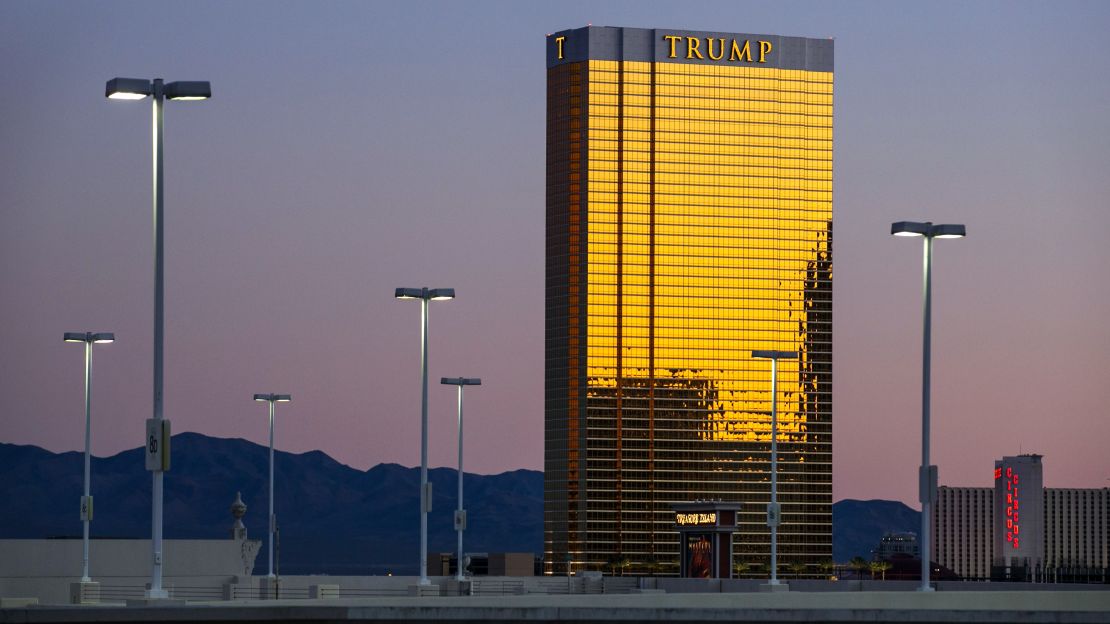 The exterior of Trump Tower glistens in the light before sunrise on January 6, 2017 in Las Vegas, Nevada. 