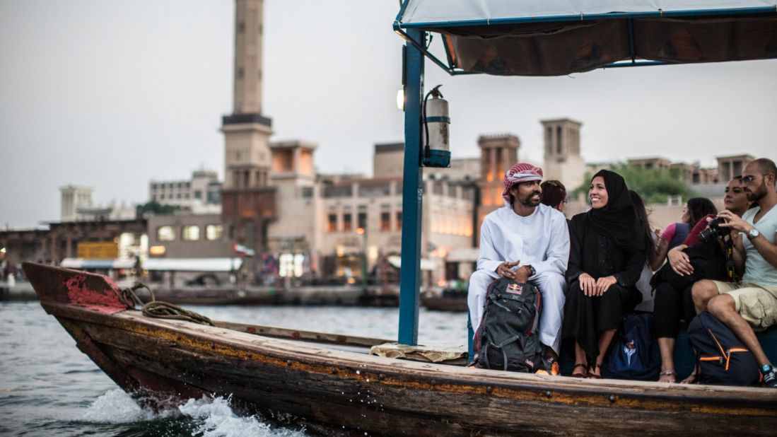 Once used for fishing, the smaller wooden dhows are used as water taxis.