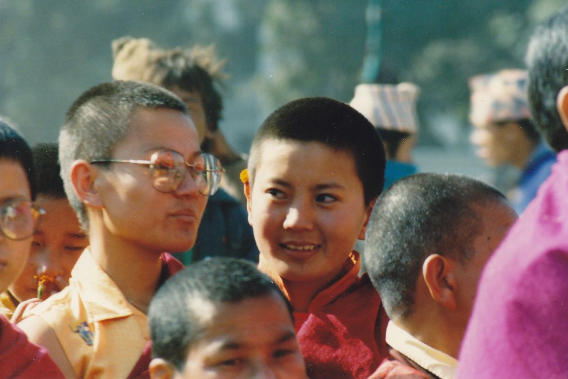 A young Ani Choying Drolma at Nagi Gompa, just outside Kathmandu, Nepal.