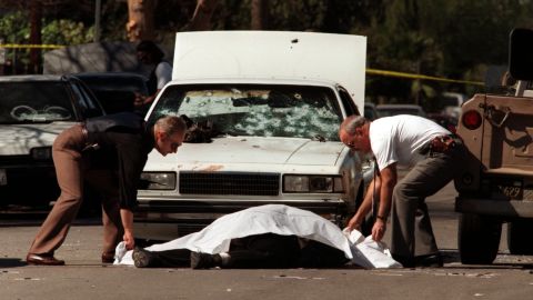 Matasareanu lies on the ground where he was shot by police.