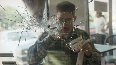 A customer a few days later at a Baskin-Robbins store near the site of the shootout.