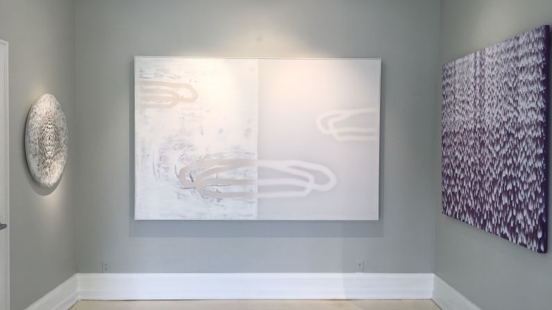<strong>Contemporary art. </strong>Brintz Gallery featured this work from (left to right) Carol Prusa, Udo Nöger and Stanley Casselman.
