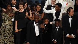 Barry Jenkins speaks after "Moonlight" won for best picture