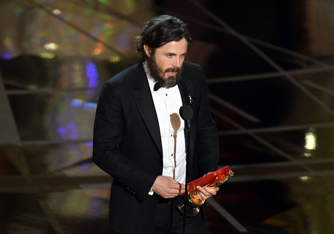 <strong>Casey Affleck (2017):</strong> Casey Affleck won for his tragic and stoic performance in "Manchester By The Sea." At the beginning of the speech, he thanked fellow nominee Denzel Washington for being someone who "taught him how to act."