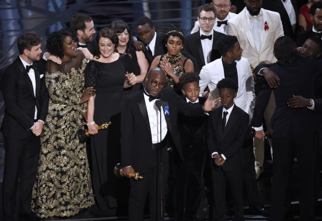 "Moonlight" director Barry Jenkins accepts the best picture award.