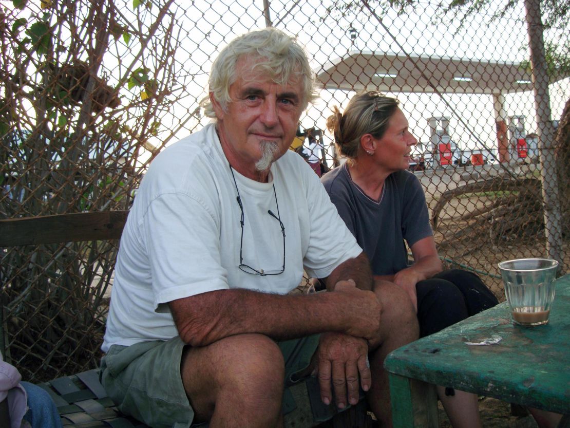 German national Jurgen Kantner and his partner, Sabine Merz, in 2009, months after they were freed by Somali pirates. 