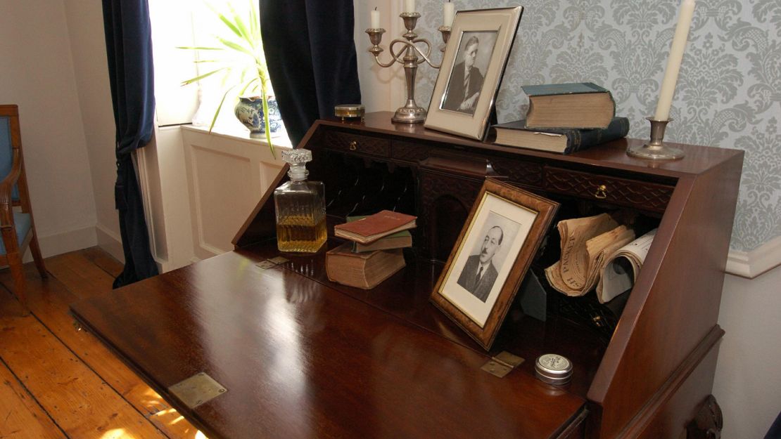 The desk where James Joyce wrote "Ulysses" is on display at the James Joyce Centre in Dublin. 