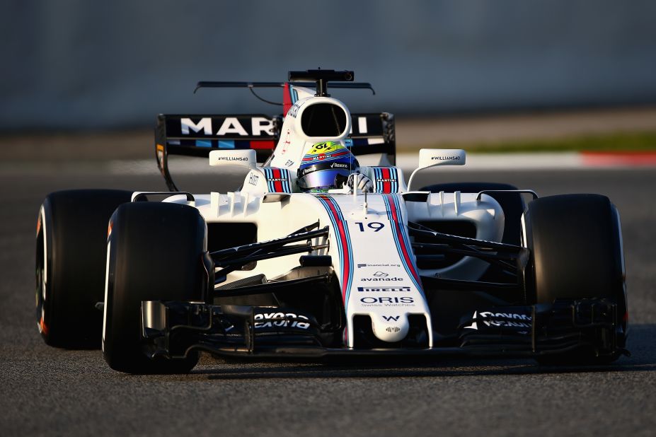 Felipe Massa, who came out of a brief retirement after Bottas joined Mercedes, drives Williams' new FW40 on day one of winter testing at the Circuit de Catalunya in Montmelo, Spain. 