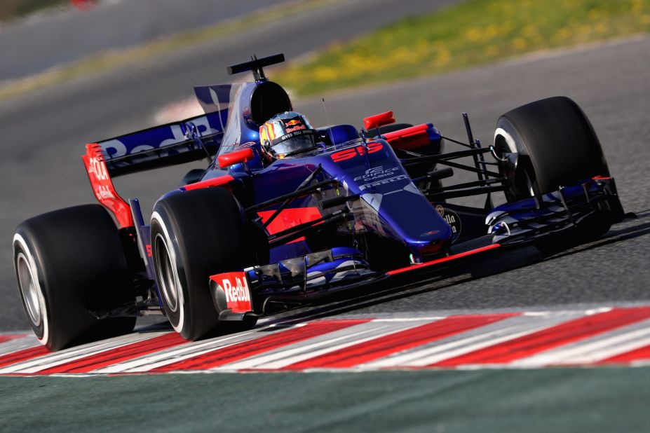 Red Bull's junior team Toro Rosso launched its new car the day before the start of winter testing. Spain's Carlos Sainz drives the STR12 at Circuit de Catalunya.