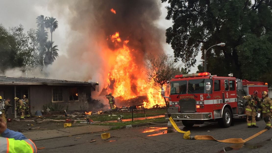 Officials are on the scene of a possible small plane crash in Riverside, California. 