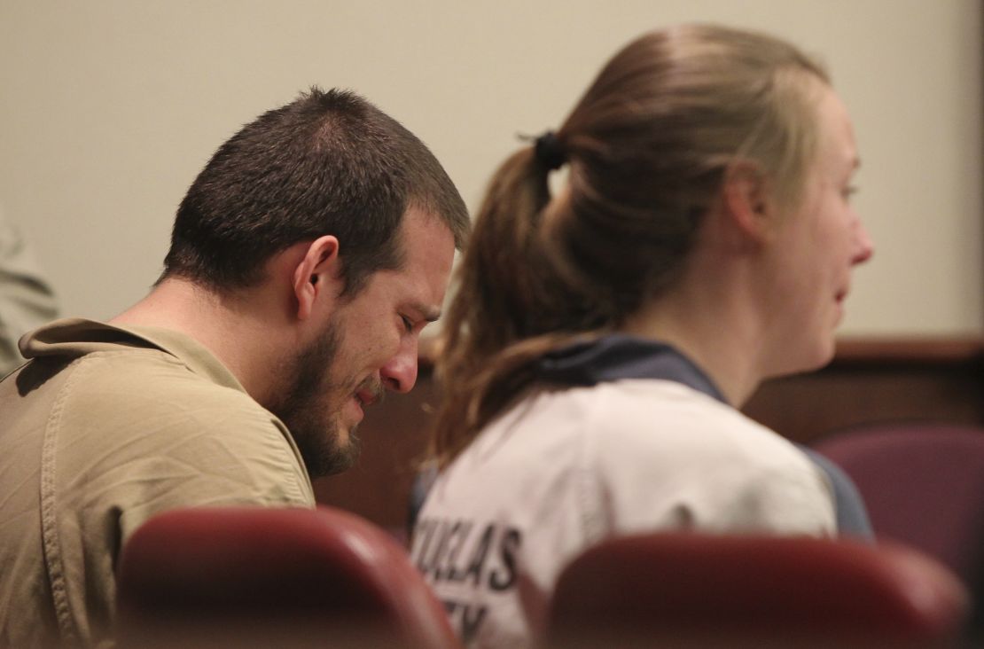 Jose Torres and Kayla Norton await sentencing at the Douglas County Courthouse.