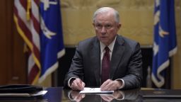 Attorney General Jeff Sessions holds a meeting with the heads of federal law enforcement components at the Department of Justice February 9, 2017 in Washington, DC. Earlier in the day Sessions was sworn in by Vice President Mike Pence.
