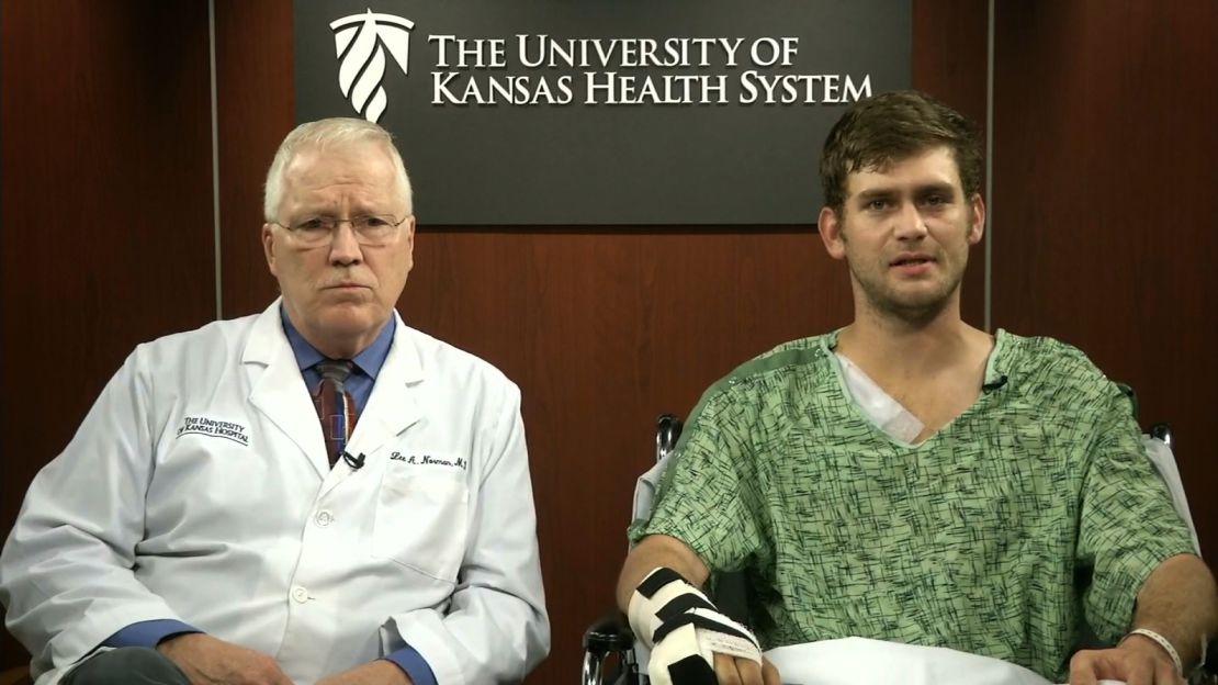 Ian Grillot was hospitalized after the shooting.