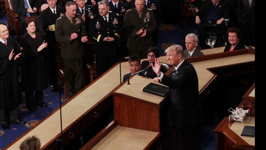 WASHINGTON, DC - FEBRUARY 28:  U.S. President Donald Trump arrives to addresses a joint session of the U.S. Congress on February 28, 2017 in the House chamber of  the U.S. Capitol in Washington, DC. Trump's first address to Congress is expected to focus on national security, tax and regulatory reform, the economy, and healthcare.  (Photo by Alex Wong/Getty Images)