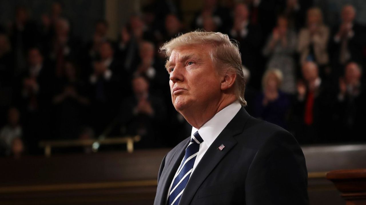 WASHINGTON, DC - FEBRUARY 28:  (AFP OUT) U.S. President Donald Trump addresses a joint session of the U.S. Congress on February 28, 2017 in the House chamber of the U.S. Capitol in Washington, DC. Trump's first address to Congress focused on national security, tax and regulatory reform, the economy, and healthcare. (Photo by Jim Lo Scalzo - Pool/Getty Images)