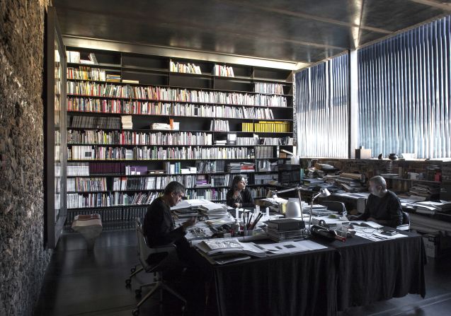 This space, originally built in the 20th century, was made of wood, stone and ceramics that had been stained by fires. <a  target="_blank" target="_blank">RCR Arquitectes</a> revamped it with steel and glass, turning it into a library and work space.  