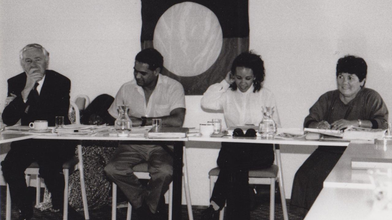 Linda Burney in 1997 with the Aboriginal Education Consultative Group (AECG).