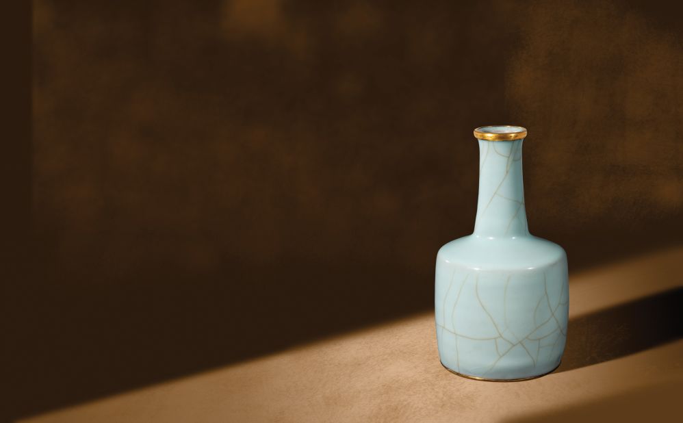 "One of my absolute favorite pieces is the Southern Song dynasty (12th-14th century) Guanyao vase. It belonged to the late Japanese dealer and collector Goro Sakamoto and it is something that none of us knew he owned until he asked me to go and sit in his tea ceremony room on my own," Chow says. "It was an aesthetic revelation." The vase sold at a Sotheby's 2008 auction for more than $8.6 million (HK$67,527,500). 