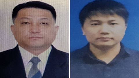Hyon Kwang Song (left) is an embassy official and Kim Uk Il is employed by North Korean airline Air Koryo.
